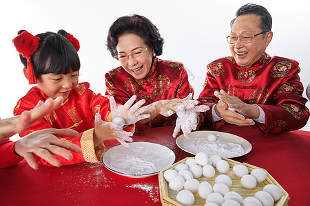 新年里吃元宵春节里大家一起吃元宵背景