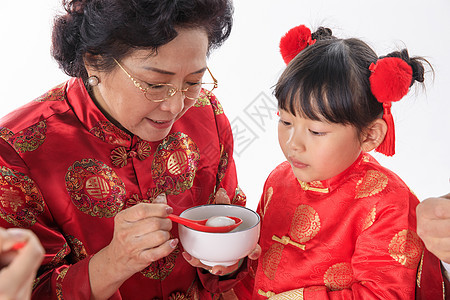 新年里吃元宵背景图片