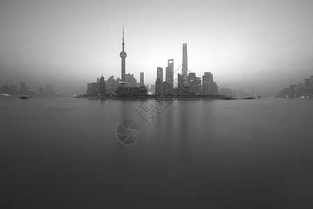 上海魔都的日出背景图片