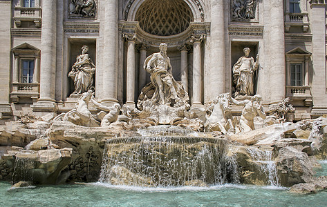 罗马雕塑罗马特莱维喷泉许愿池背景