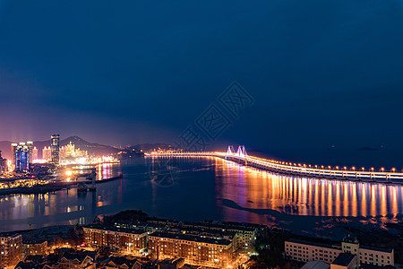 星海跨海大桥大连星海夜景背景