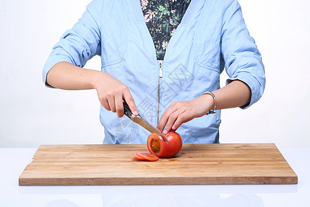 切番茄厨房刀剪高清图片