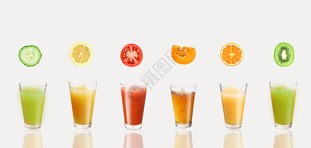 创意水果饮料背景图片
