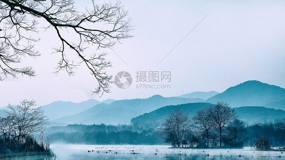 充满中国风韵味的水墨山水田园图片