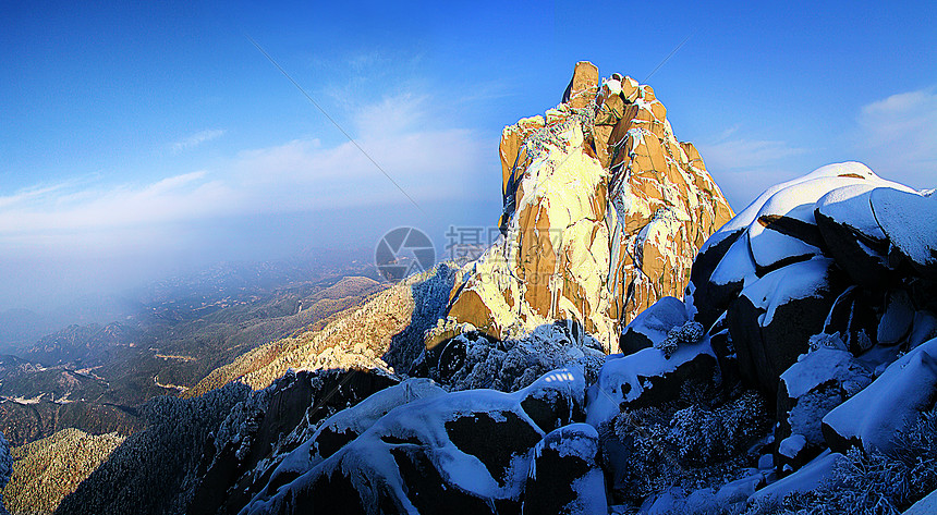 天柱山雪景图片