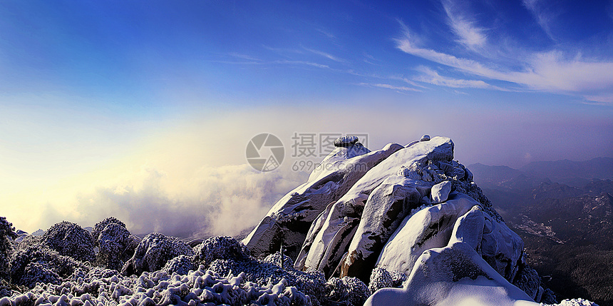 天柱山雪景图片