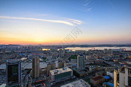 古建筑夜景城市天际线背景