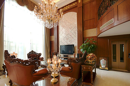 中式客厅室内装修背景图片