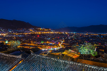 丽江古城夜景背景图片