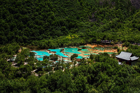 四川阿坝翡翠瑶池背景