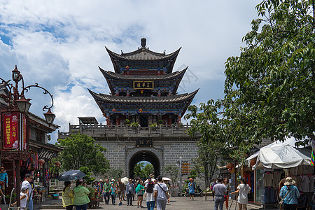 古镇风光海报云南大理古城风景背景