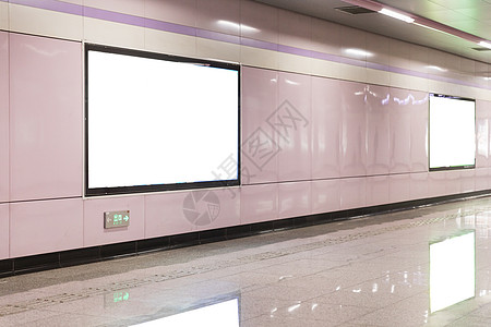 运行的地铁地铁商场空白灯箱广告位背景