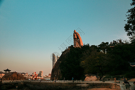 厦门鼓浪屿郑成功雕像背景图片