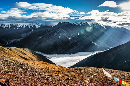 贡嘎山云海背景