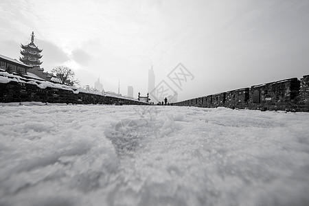 雪后初霁雪后的寺庙背景