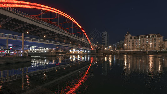 天津金刚桥夜色背景图片