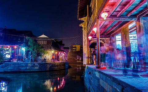 著名江南旅游西塘古镇夜景图片
