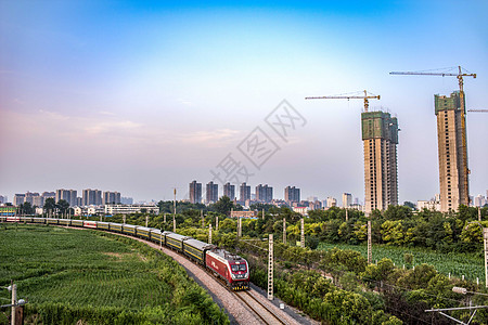 火车沿途风光背景图片