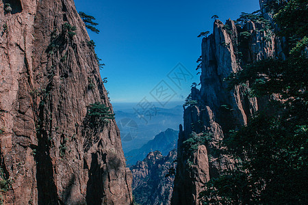 山峰俯视黄山山顶俯瞰山峰云海背景