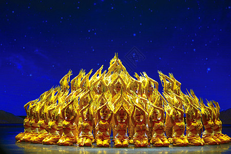 佛吉水舞西双版纳傣族歌舞表演背景