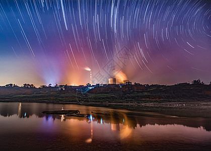 星空顶重庆发电站星轨夜景背景