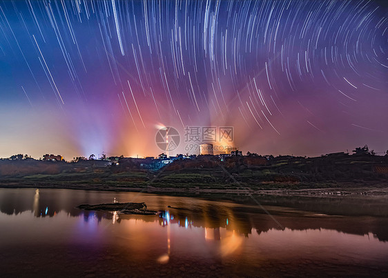 重庆发电站星轨夜景图片