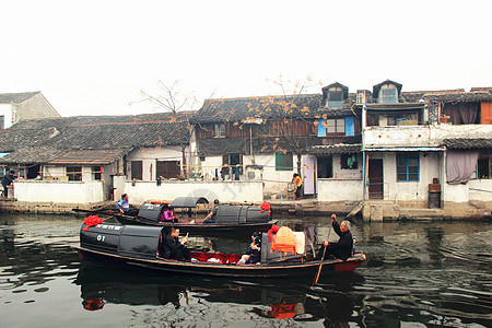 江南水乡安昌古镇背景图片