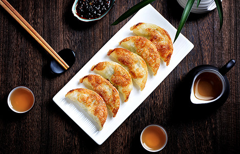 春节美食传统年味煎饺背景