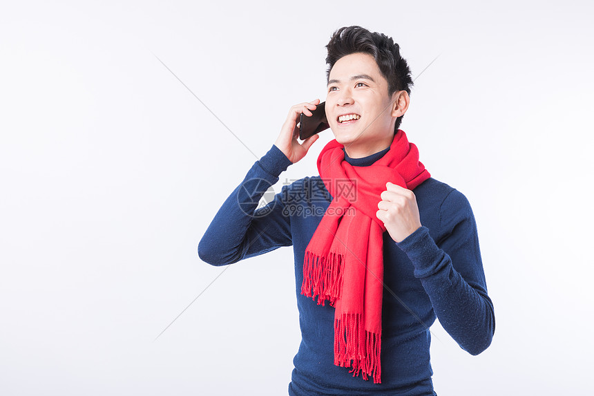 正在打电话的商务男性图片