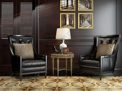 美式家具美式单椅组合设计图片