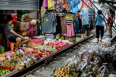 泰国美功铁道市场Maeklong Railway背景