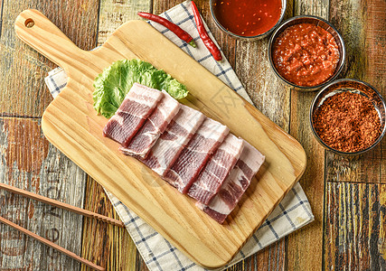 五花肉火锅食材肉片高清图片