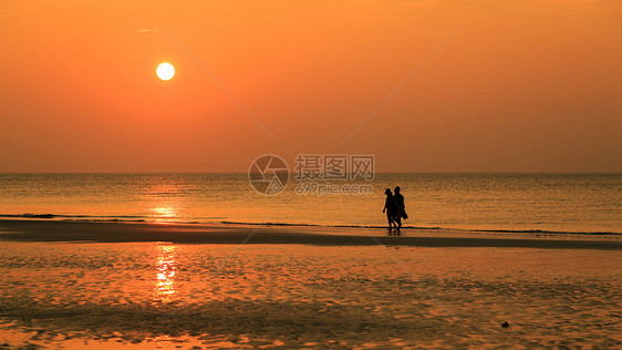 涠洲岛海滩夕阳图片