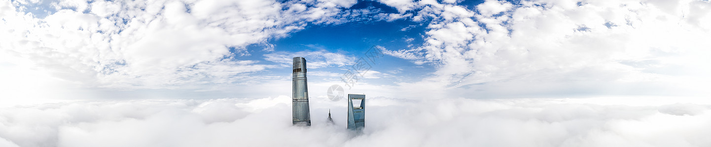 金融希望上海陆家嘴城市天际线全景背景