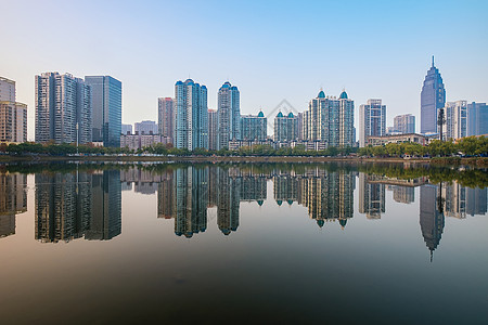 武汉城市风光倒影图片
