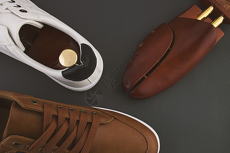 手工皮鞋静物素材背景图片