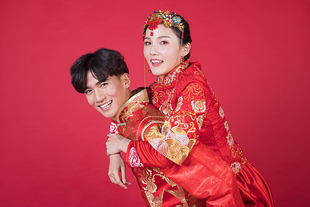 中式情人节传统中式结婚背景
