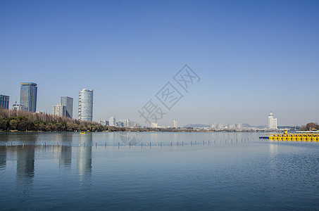 冰冻后的玄武湖背景图片