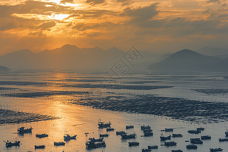 夕阳下的大海风光高清图片