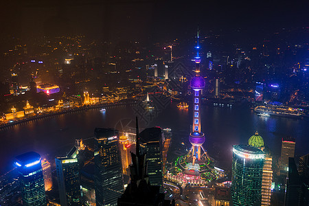 上海外滩金融中心夜景背景图片