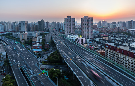 上海城市高架桥建筑风光图片