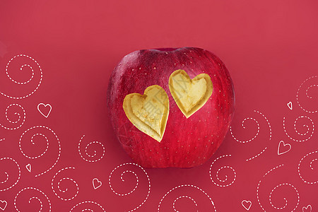 情人节心形苹果背景图片