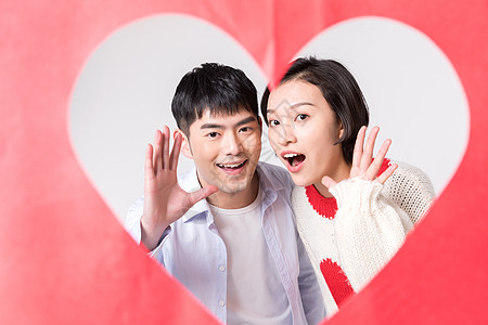 甜蜜情侣搞怪创意照图片素材