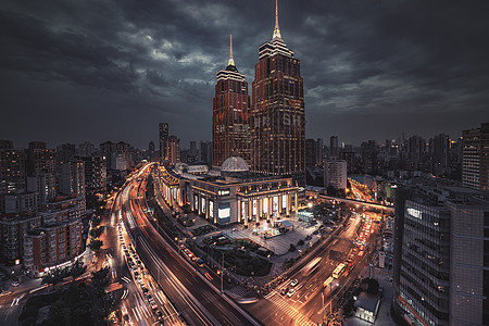 夜空下的城市环球港背景