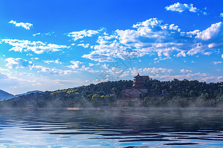 昆明湖旅游仙境的佛香阁背景