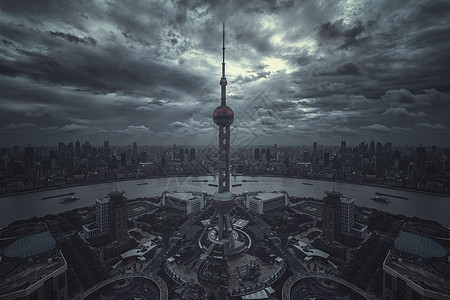 暗黑天空东方明珠背景