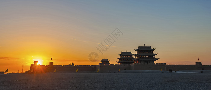 嘉峪关晨曦景物背景高清图片