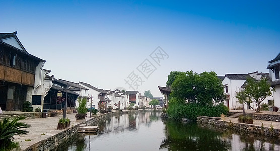 古镇古村小桥流水背景