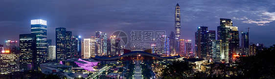 深圳福田区中轴线夜景全景图片