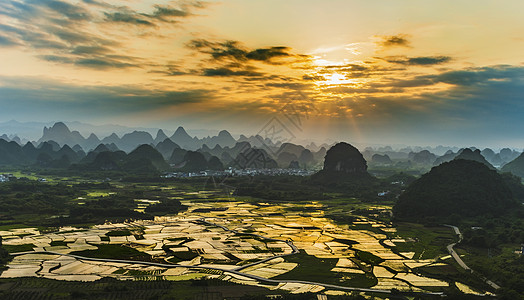 阳朔田园风光背景图片